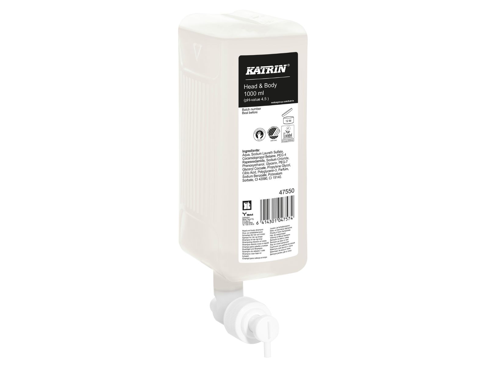 Mydło / Żel KATRIN 47550 HEAD & BODY Delikatne 1l